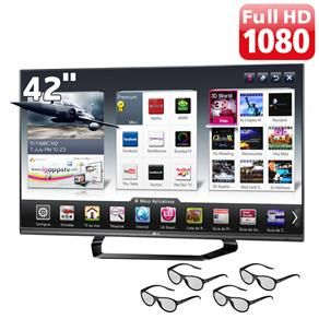 TV 42" Cinema 3D LED LG 42LM6400 Full HD com Smart TV, Conve