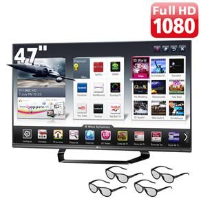 TV 47" Cinema 3D LED LG 47LM6400 Full HD com Smart TV
