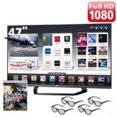 TV 47" Cinema 3D LED LG 4 Óculos + Jogo Pro Evolution Soccer